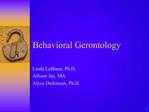 Behavioral Gerontology