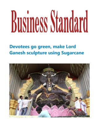 Devotees go green, make Lord Ganesh sculpture using Sugarcane