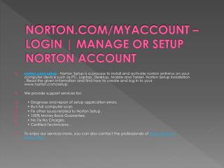 NORTON.COM/SETUP MANAGE ACTIVATE YOUR NORTON ACCOUNT