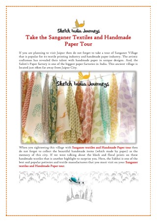 Take the Sanganer Textiles and Handmade Paper Tour