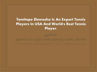 Learn From The Best Tennis Player In Usa-temitopeÂ Elemosho