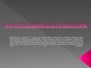 Mcafee.com/activate- Activate Mcafee Product Online