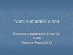 Nomi numerabili e non