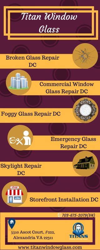 Commercial window glass at Alexandria VA