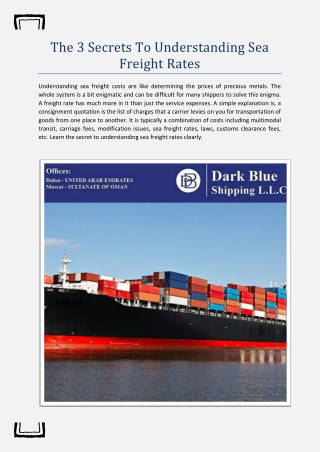 The 3 Secrets To Understanding Sea Freight Rates