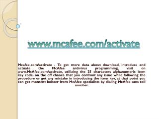 Mcafee.com/activate- Activate Mcafee Antivirus Online
