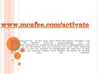 McAfee.com/activate | Enter McAfee Activation Code