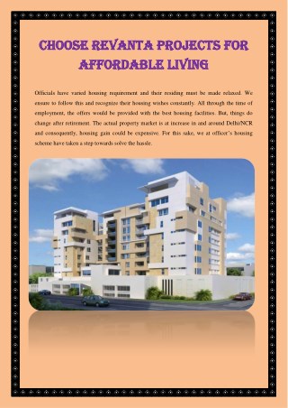 Choose Revanta Projects for Affordable Living