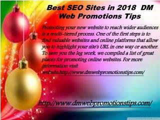 Best SEO Sites in 2018 | DM Web Promotions Tips