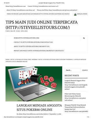 LANGKAH MENJADI ANGGOTA SITUS POKER88 ONLINE