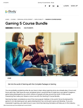 Gaming 5 Course Bundle - istudy