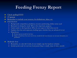 Feeding Frenzy Report