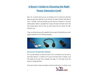 A Buyerâ€™s Guide to Choosing the Right Power Extension Cord!