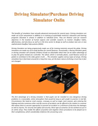 Driving Simulator | Buy Driving Simulator online â€“ Pagnian