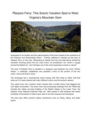 Harpers Ferry: This Scenic Vacation Spot is West Virginiaâ€™s Mountain Gem