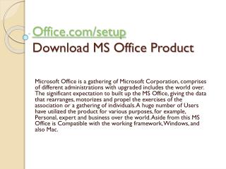 OFFICE.COM/SETUP INSTALL AND ACTIVATE OFFICE ACCOUNT