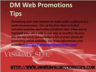 DM Web Promotions Tips