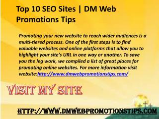 Top 10 SEO Sites | DM Web Promotions Tips