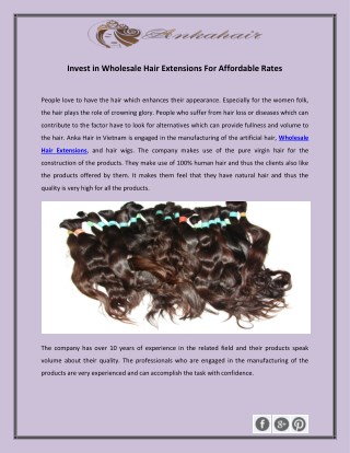 Invest in Wholesale Hair Extensions For Affordable Rates