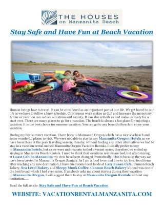 Ppt Stay Safe And Have Fun At Beach Vacation Powerpoint