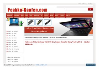 Notebook Akku fÃ¼r Sony VAIO VGN-Z, Ersatz Akku fÃ¼r Sony VAIO VGN-Z