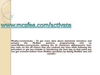 McAfee.com/activate | Enter McAfee Activation Code