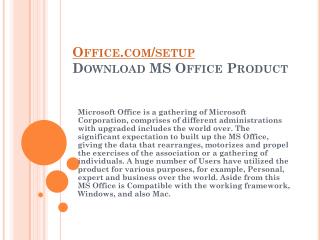 OFFICE.COM/SETUP ACTIVATE MS OFFICE ACCOUNT