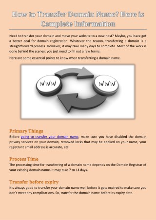How to Transfer Domain Name? Here is Complete Information