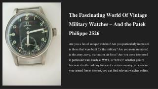 Vintage military watches for sale