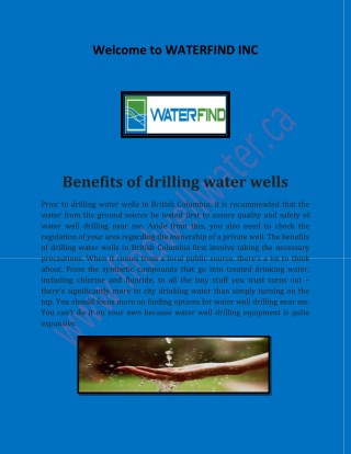 water well drilling equipment, drilling water wells in British Columbia, water well drilling near me