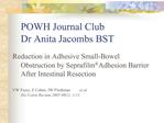 POWH Journal Club Dr Anita Jacombs BST