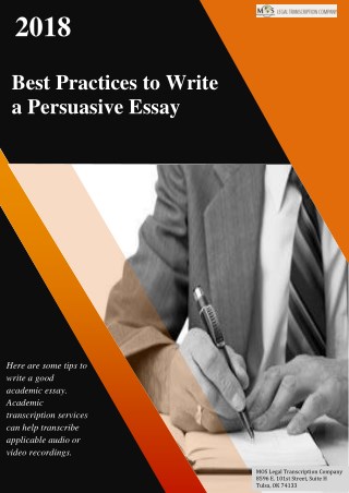 Best Practices to Write a Persuasive Essay