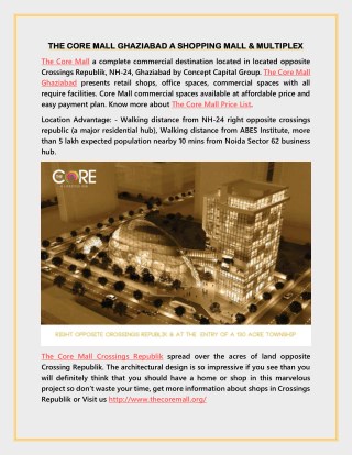 The Core Mall Ghaziabad a Shopping Mall