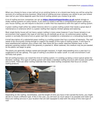 Roofing Services London