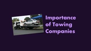 Importance of towing companies