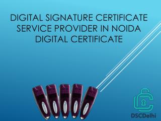 Digital Signature Certificate Services Provider in Noida, India