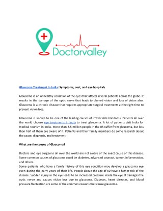 Glaucoma treatment in india