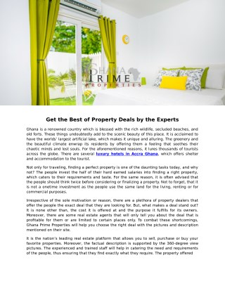 Ghana Prime Properties