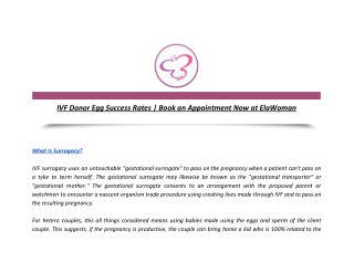 IVF Donor Egg Success Rates | Book an Appointment Now at ElaWoman