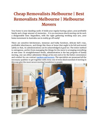 House relocation melbourne