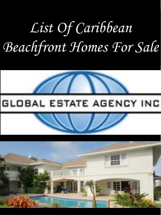 List Of Caribbean Beachfront Homes For Sale