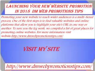 Launching Your New Website Promotion in 2018 | DM Web Promotions Tips