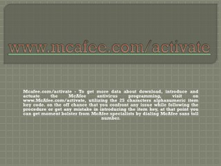 McAfee.com/activate | Enter McAfee Activation Code