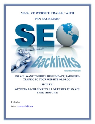 MASSIVE WEBSITE TRAFFIC WITH PBN BACKLINKS