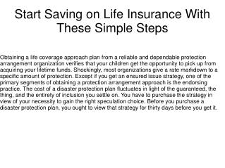 Start Saving on Life Insurance With These Simple Steps