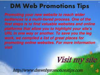 DM Web Promotions Tips