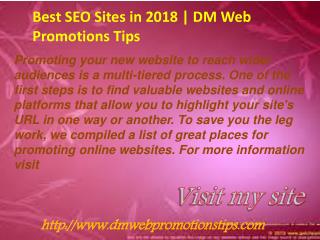 Best SEO Sites in 2018 | DM Web Promotions Tips