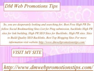 DM Web Promotion Tips