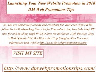 Launching Your New Website Promotion in 2018 | DM Web Promotions Tips