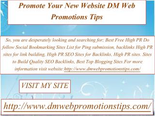 Promote Your New Website | DM Web Promotions Tips